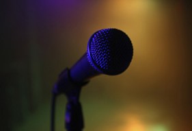 Microphone on stand